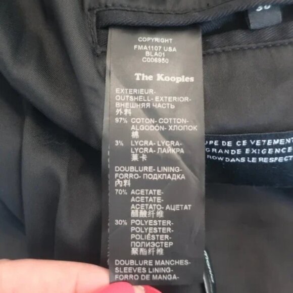 THE KOOPLES Black Leather Trim Belted Trench Coat - Picture 10 of 13